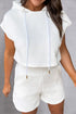 'Alina' Textured Hoodie and Shorts Set - Celes Fashion